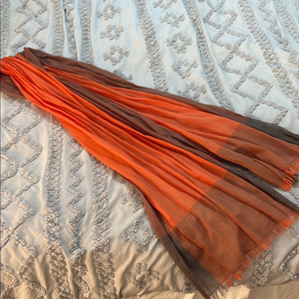 Elegant Orange and Brown Scarf
